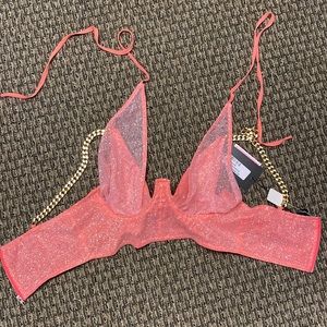 Neon pink crop party top